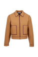 Veste double face laine femme Beige vue de face