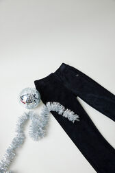 Pantalon flare fille velours Noir vue de détail 5