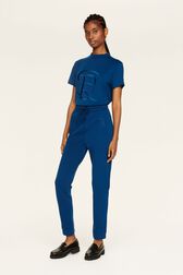 Women Cotton Jersey Jogging Prussian blue details view 3