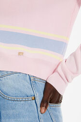 Women Colourful Stripes Wide Viscose Cardigan Baby pink details view 2