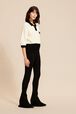 Women Cotton Knit Oversize Polo Shirt Ecru details view 1