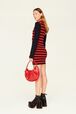Robe midi rayée Jane Birkin femme Raye noir/rouge vue de détail 5