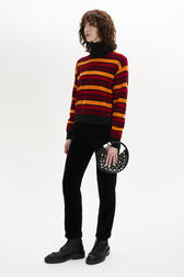 Wool and Cashmere Striped Jumper Striped red/orange details view 1