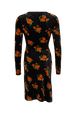 Robe courte asymétrique en jacquard de velours Orange vue de dos
