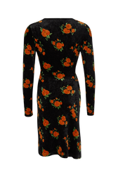 Short Asymmetric Velvet Dress Orange back view