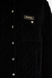Quilted velvet jacket Black details view 1