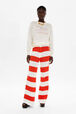 Women Rhinestone Print Sweater White front worn view