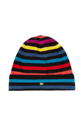 Bonnet laine Poor Boy rayé femme Multico raye rf vue de face