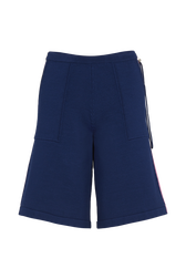 Knitted shorts Navy front view