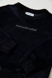 Sweat fille velours Noir vue de détail 2