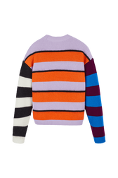 Women Multicolor Striped Sweater Multico striped back view