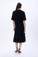 Short-sleeve sweater with rhinestone neckline Black back worn view