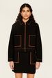Veste double face laine femme Noir vue portée de face