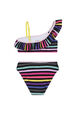 Striped Girl Two Pieces Swimsuit Multico back view