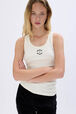 Cotton tank top Cream details view 2