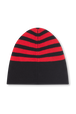 Striped woolen beanie Black/red back view