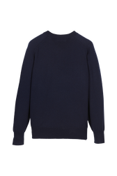 Pull symbole trèfle femme Bleu nuit vue de dos