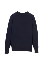 Women Clover Print Sweater Night blue back view