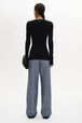 Pull manches longues en viscose Noir vue portée de dos