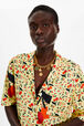 Women Twill Short Sleeve Oversize Shirt Baby yellow details view 2
