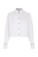 Chemise crop en popeline Blanc vue de face