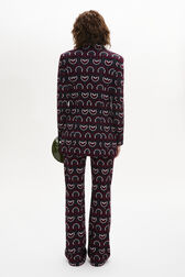 Longline Jersey Jacket Claret back worn view