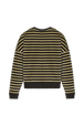 Women Velvet Sweatshirt Striped black/khaki back view