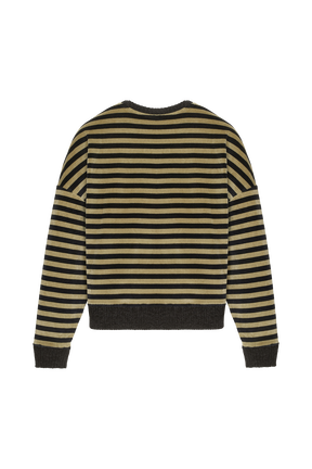 Sweat velours femme Raye noir/kaki vue de dos