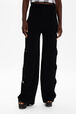 Pantalon fleur ajourée maille femme Noir vue de détail 1