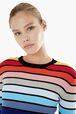 Pull manches longues à rayures multicolores Multico vue de détail 1