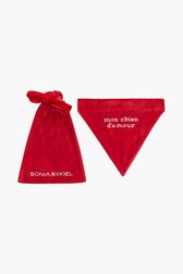 Bandana chien velours Rouge vue de face