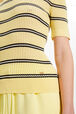 Women Short Sleeve Sweater Baby yellow details view 2