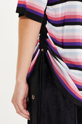 Short-sleeved striped jumper Pink details view 1
