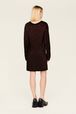 Robe courte lurex femme Raye noir/bronze vue portée de dos