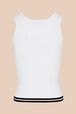 Women Twisted Knit Tailored Top White back view
