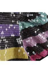 Striped Sequins Girl Dress Multico details view 1
