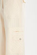 Pantalon cargo à rayures Pinstripes Ecru/rose vue de détail 1