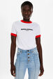 T-shirt bicolore en coton logo Sonia Rykiel Blanc vue de détail 1