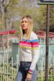 Multicolored Stripes Long Sleeve Sweater Multico details view 3