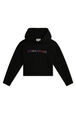 Fleece hooded sweatshirt Black front view