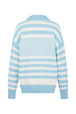 Striped cotton sailor sweater White/skyblue stripe back view