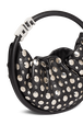 Domino mini leather with studs bag Black details view 1