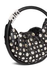 Domino mini leather with studs bag Black details view 1