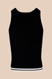 Women Twisted Knit Tailored Top Black back view