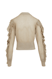 Long-Sleeved Pussybow Blouse Gold back view