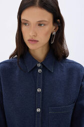 Chemise en flanelle de coton Bleu vue de détail 2