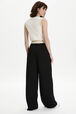 Women Viscose Loose-Fit Trousers Black back worn view