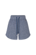 Shorts in fine striped cotton terry Striped white/blue front view