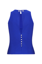 Top sans manches en jersey Bleu roi vue de dos
