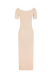 Robe longue col bateau détail fleur Vanilla vue de dos